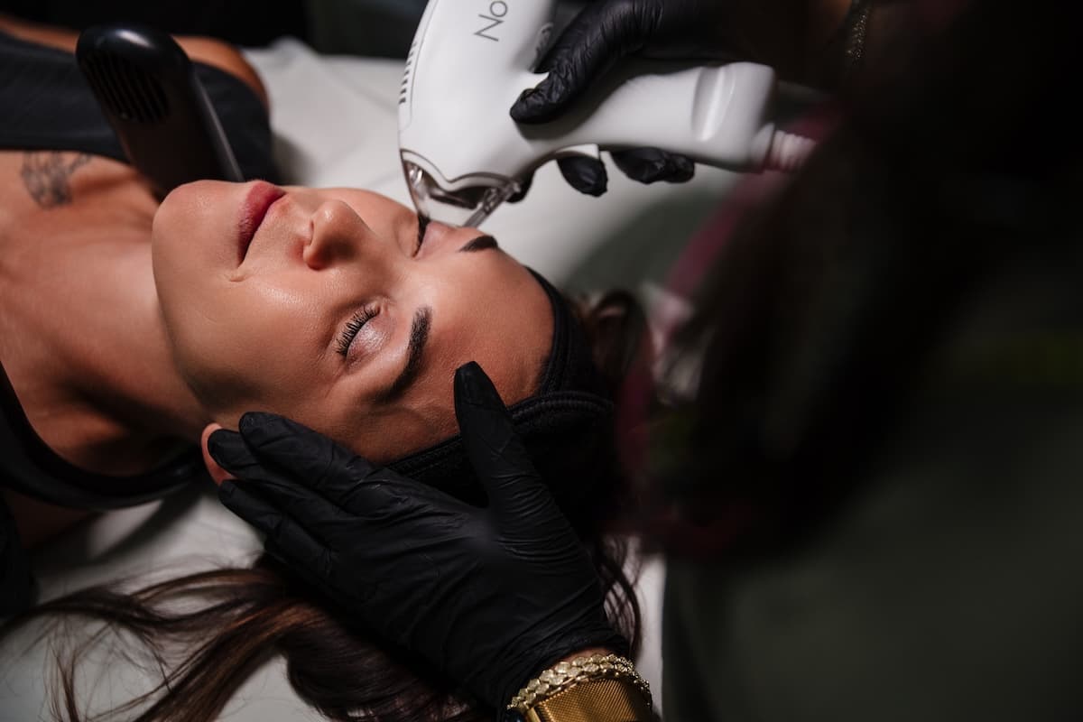 Overhead view of a Tixel skin rejuvenation session in progress at Wichita Laser Clinic