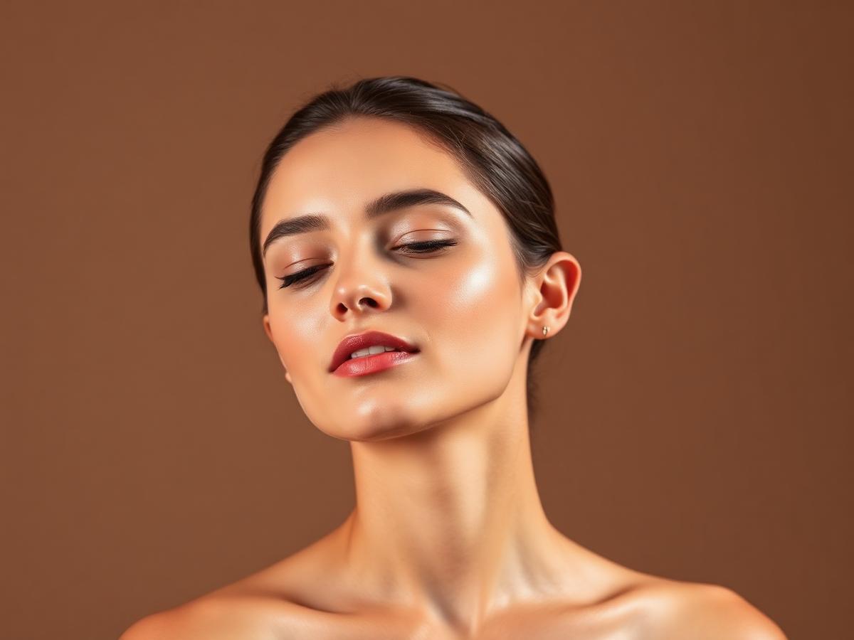 Close portrait of smooth, radiant skin